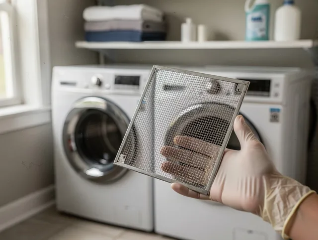 Lennox Dryer Vent Cleaning specialist performing detailed lint trap cleaning service in Lennox